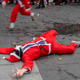 Revelers at London’s SantaCon 2018.
